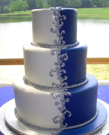 Royal Blue And Silver Wedding Cakes
 196 best images about Blue Wedding on Pinterest