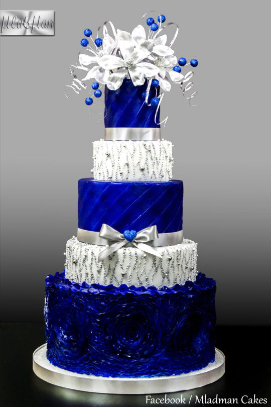 Royal Blue And Silver Wedding Cakes
 Royal Blue Silver Wedding Cake cake by MLADMAN