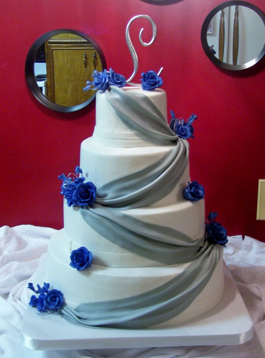 Royal Blue And Silver Wedding Cakes
 Royal Blue And Silver CakeCentral