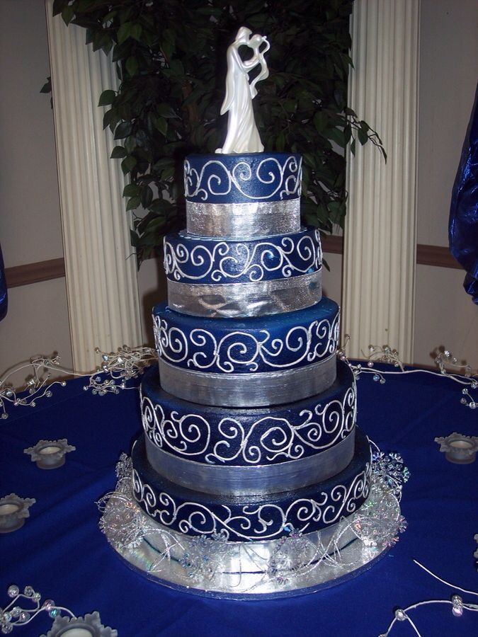 Royal Blue And Silver Wedding Cakes
 Royal Blue and Silver Wedding Bing