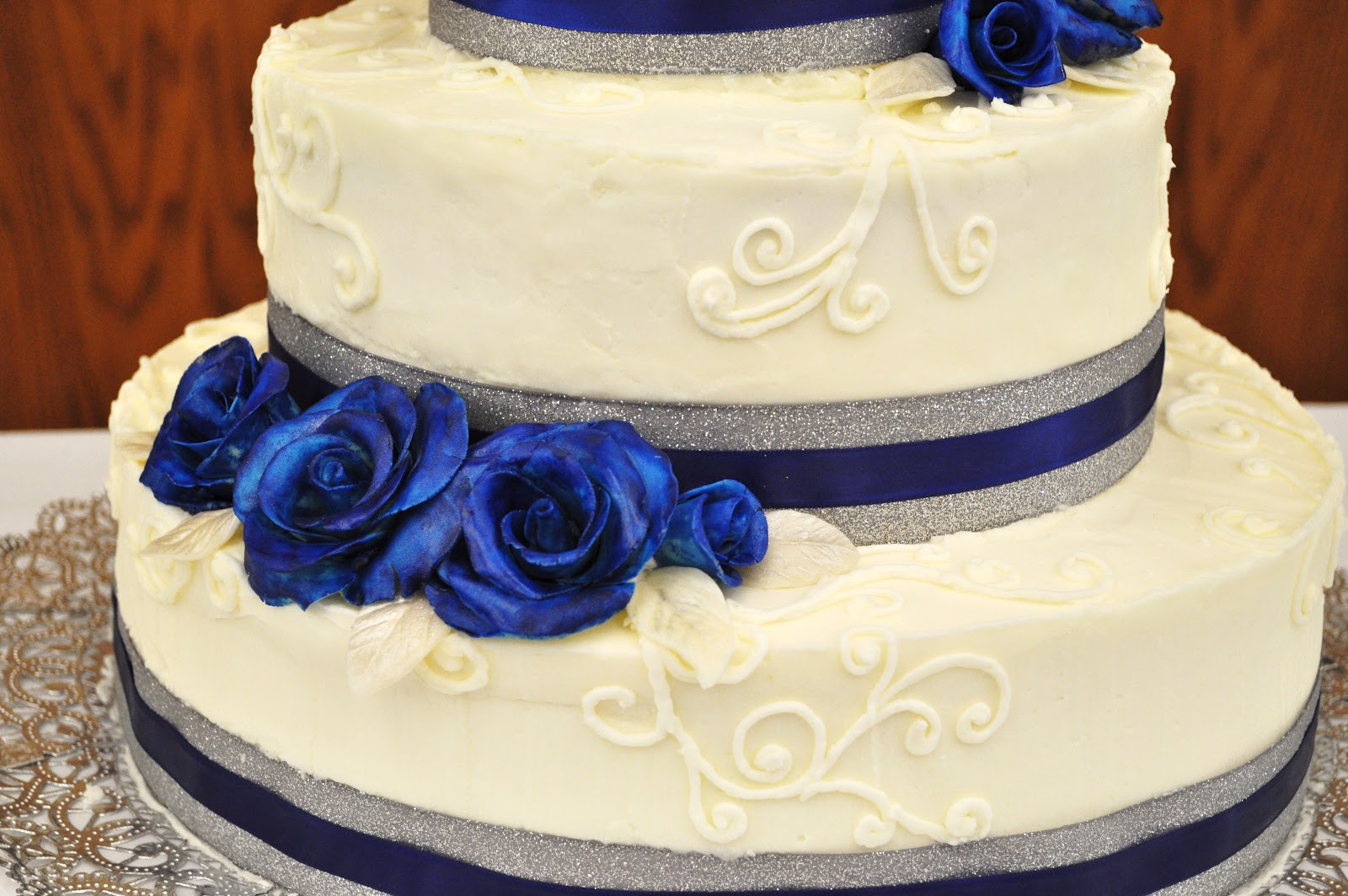 Royal Blue And Silver Wedding Cakes
 CakeJoy Royal Blue and Silver Wedding