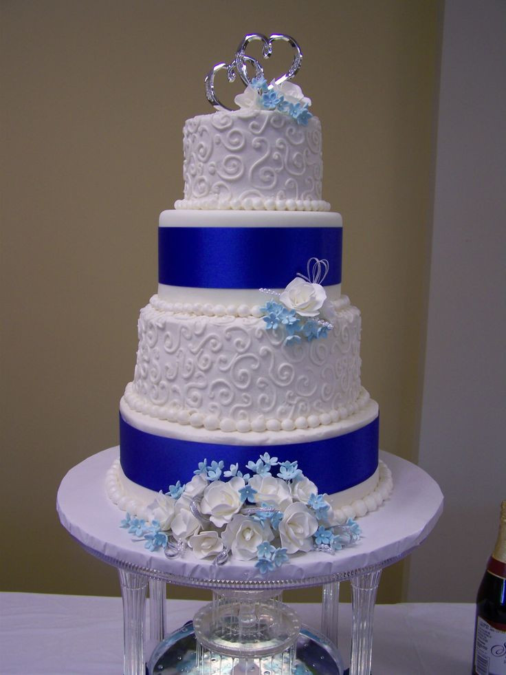 Royal Blue And White Wedding Cakes
 17 Best images about Cakes Multi tier Royal Blue wedding