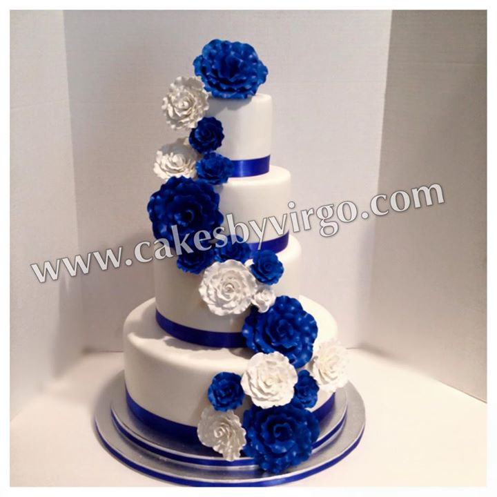 Royal Blue Silver And White Wedding Cakes
 Wedding cakes royal blue and white idea in 2017
