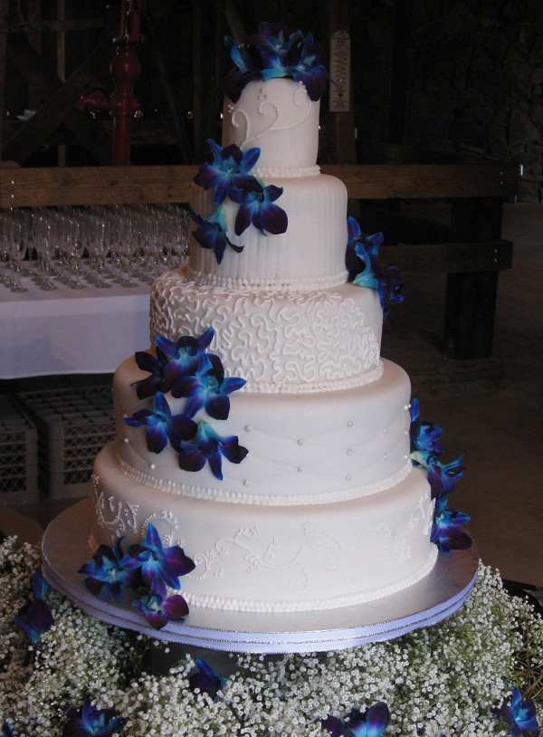 Royal Blue Wedding Cakes Designs
 Katie s Cakes Blue Orchid Wedding Cake