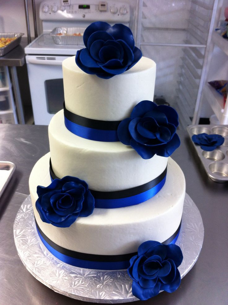 Royal Blue Wedding Cakes Designs
 Royal Blue & Black Wedding Cake