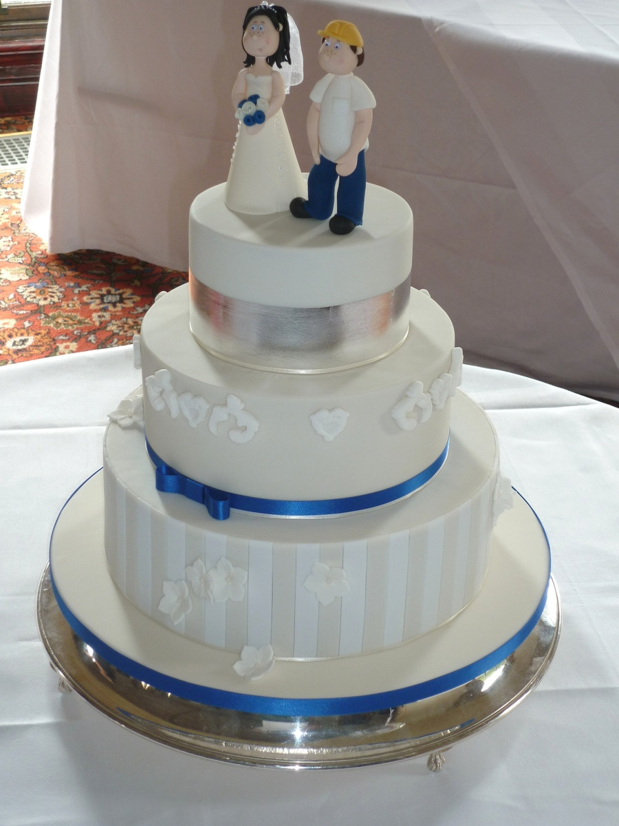 Royal Blue Wedding Cakes
 Ivory & Royal Blue Wedding Cake CakeCentral
