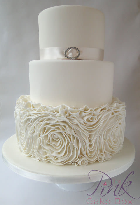 Ruffle Wedding Cakes
 Champagne Ruffled Rose Wedding Cake Cake by Rose