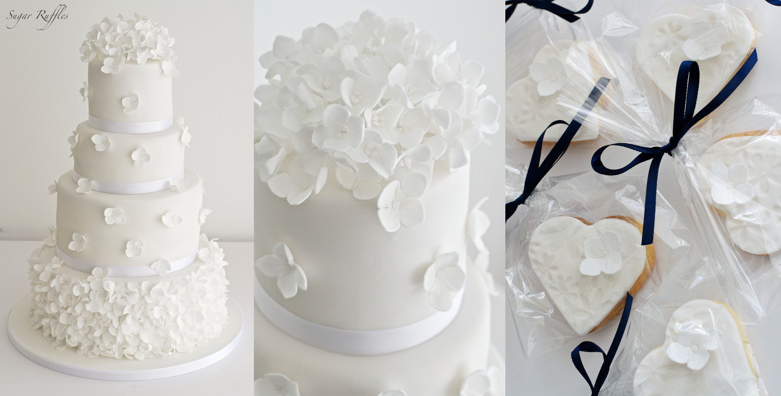 Ruffled Wedding Cakes
 Petal ruffle wedding cake with hydrangea flowers