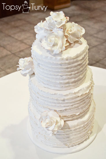 Ruffles Wedding Cakes
 Vintage Rose Ruffled Wedding Cake