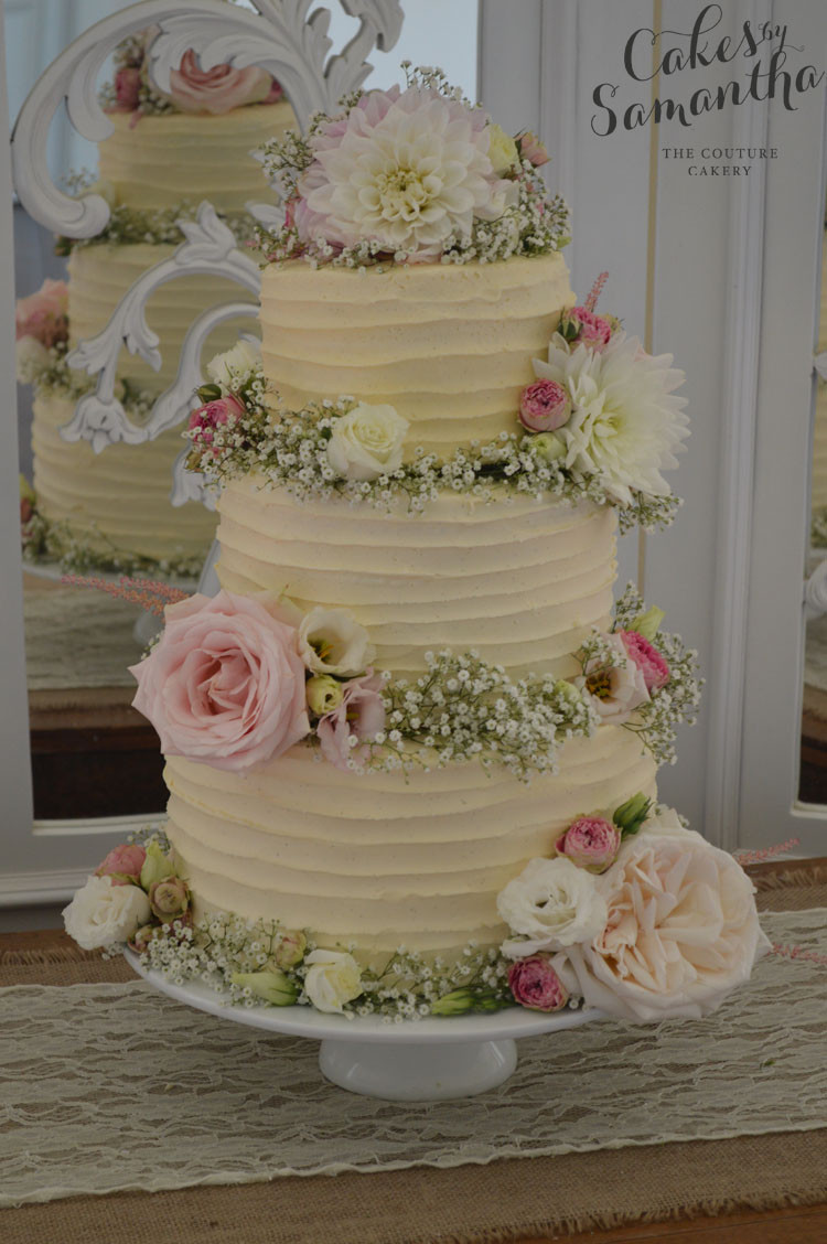 Rustic Buttercream Wedding Cakes
 Cakes by Samantha