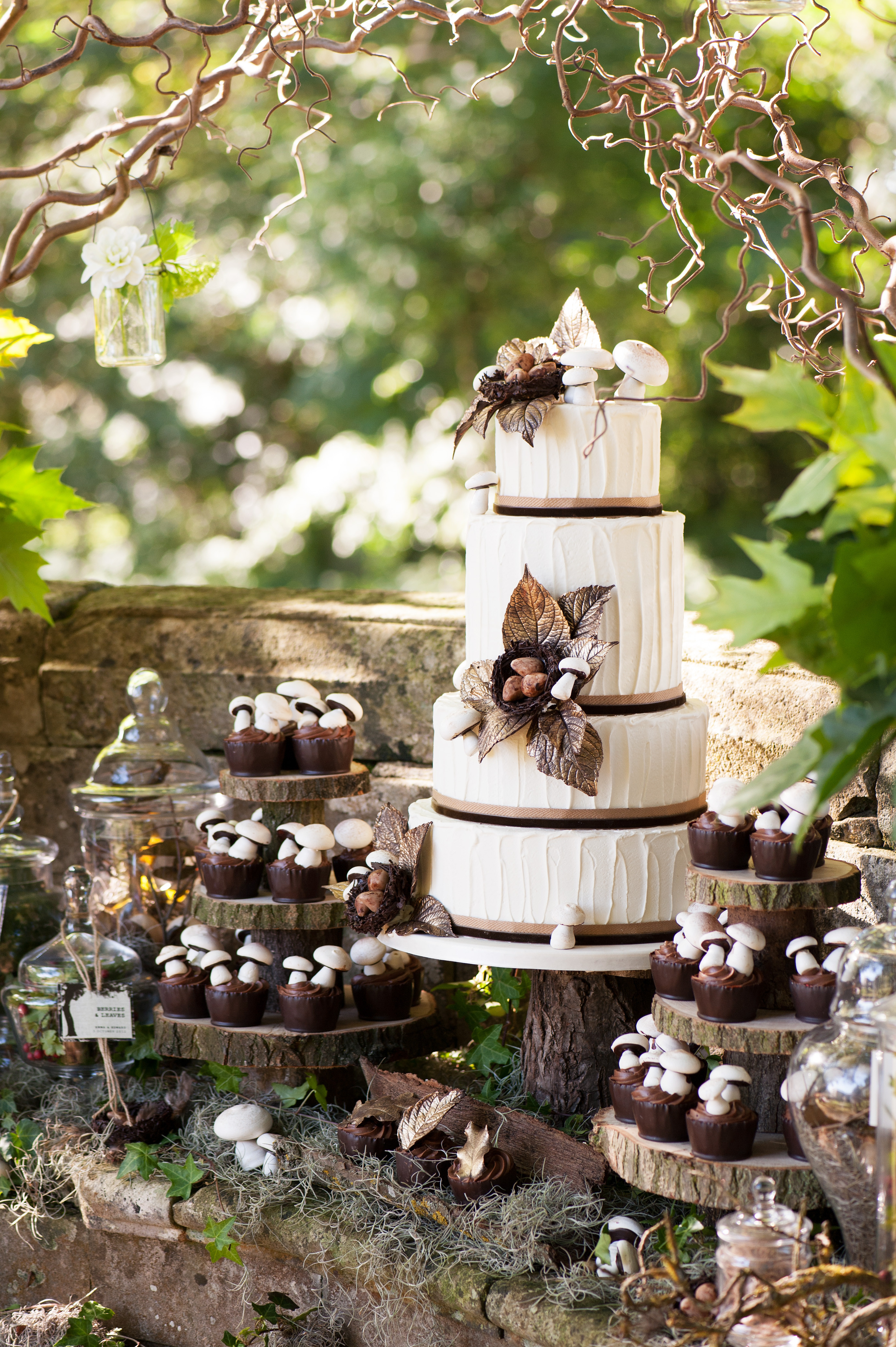 Rustic Themed Wedding Cakes
 Woodland Themed Wedding Cake Rustic Wedding Chic