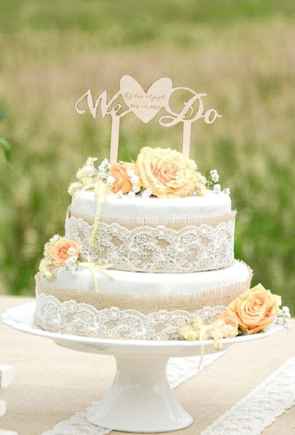 Rustic Wedding Cakes With Burlap
 30 Burlap Wedding Cakes for Rustic Country Weddings