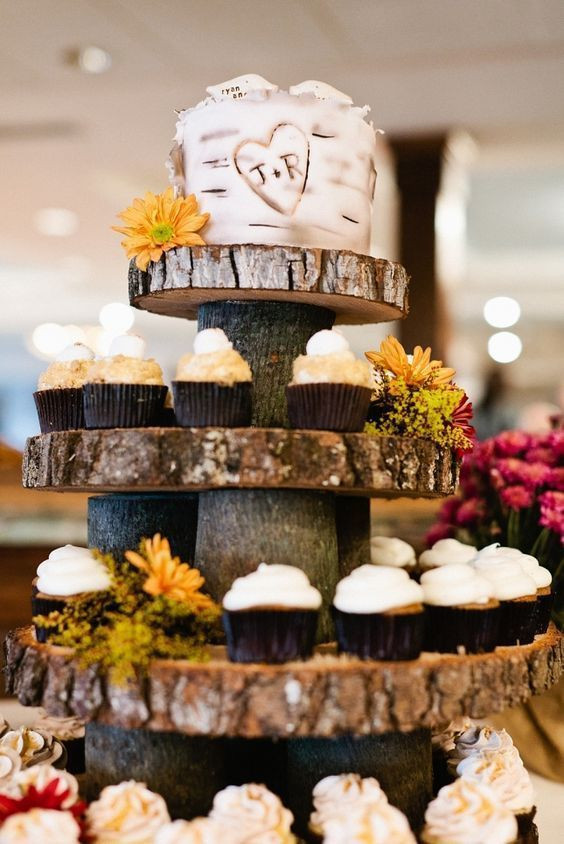 Rustic Wedding Cakes With Cupcakes
 The Sweetest Rustic Themed Wedding Cupcakes