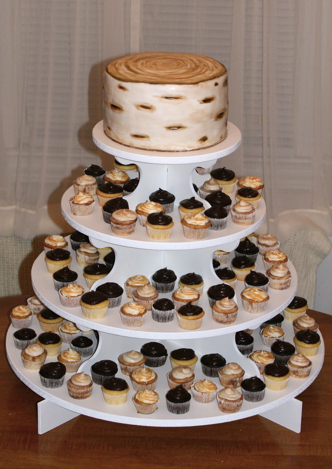 Rustic Wedding Cakes With Cupcakes
 Cakes by Meg Rustic Wedding Cake & Cupcakes