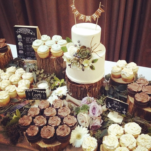 Rustic Wedding Cupcakes
 Birch Tree Wedding Cakes & Woodgrain Effects – Cake Geek