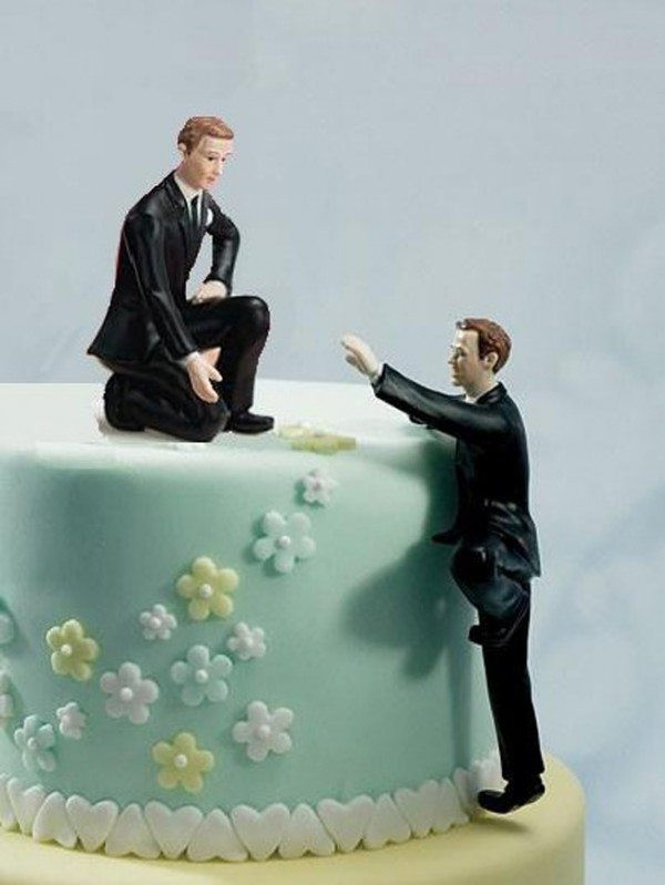 Same Sex Wedding Cakes
 Same Cake Toppers Groom Climbing