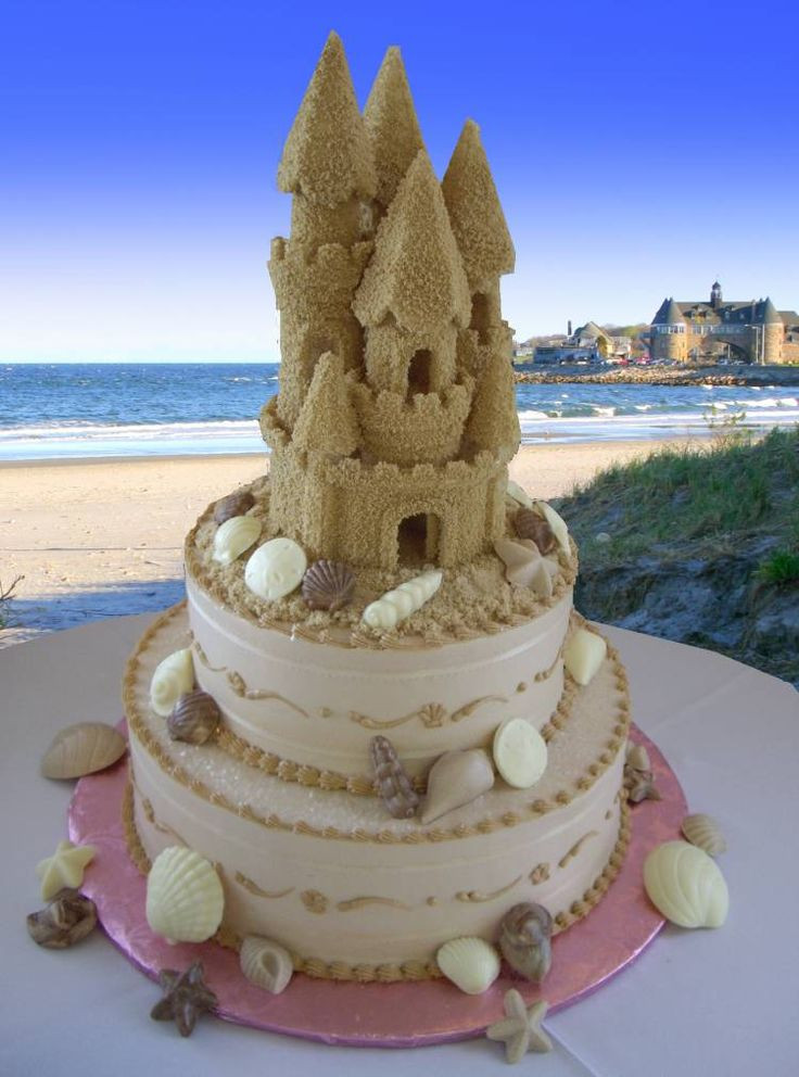 Sand Castle Wedding Cakes
 Tiered Sand Castle Cake under the sea