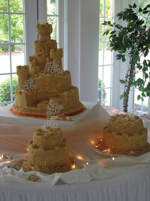 Sand Castle Wedding Cakes
 MERRY BRIDES — Sand Castle Wedding Cake