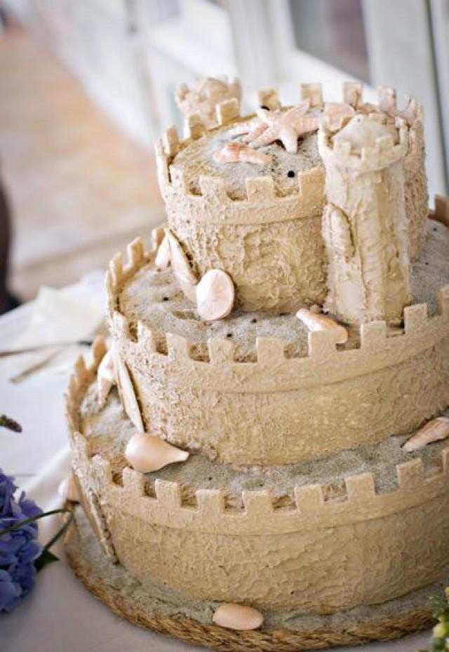 Sand Castle Wedding Cakes
 Summer Wedding Sand Castle Cake Weddbook