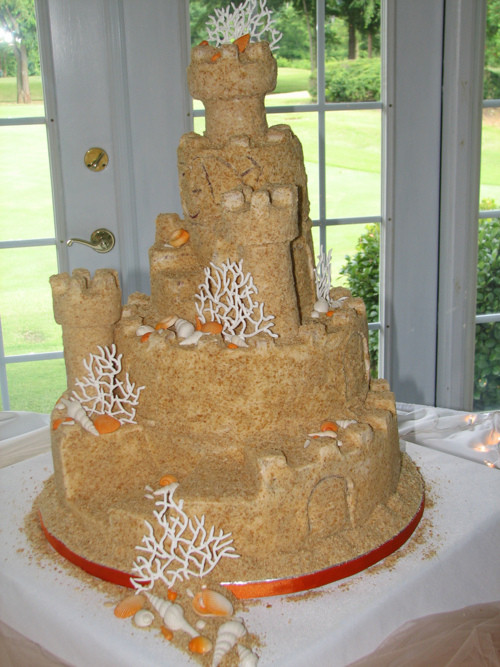Sand Castle Wedding Cakes
 MERRY BRIDES — Sand Castle Wedding Cake
