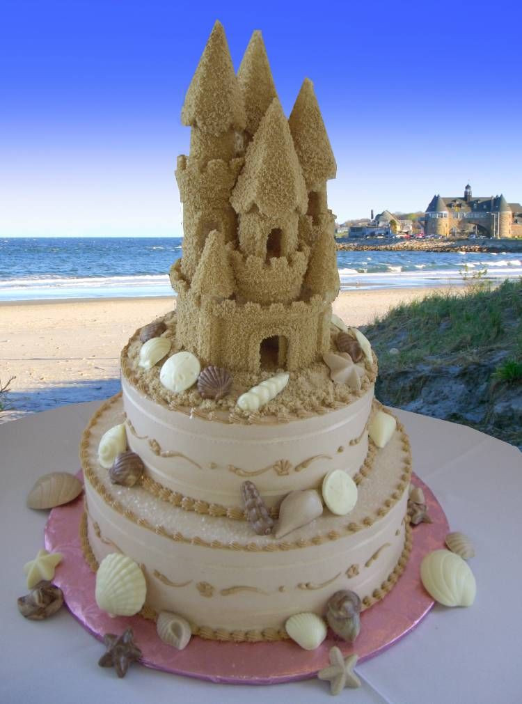 Sandcastle Wedding Cakes
 Tiered Sand Castle Cake By the Sea Pinterest