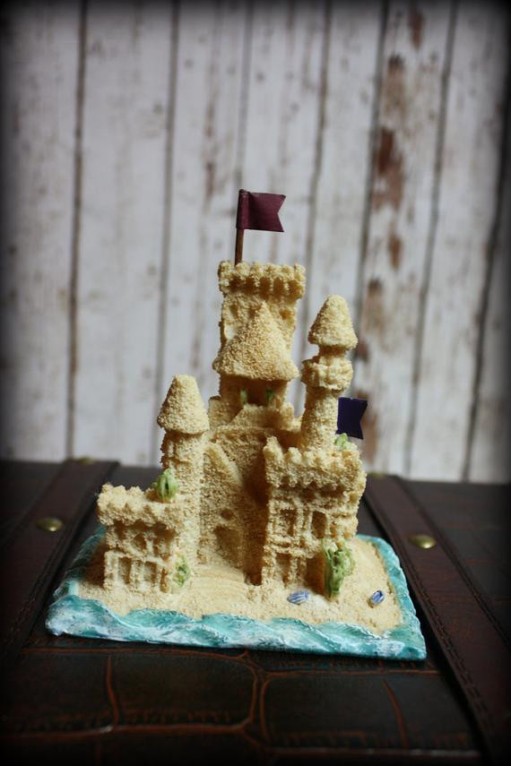 Sandcastle Wedding Cakes
 Sand Castle Wedding Cake Topper Beach Themed Wedding Cake