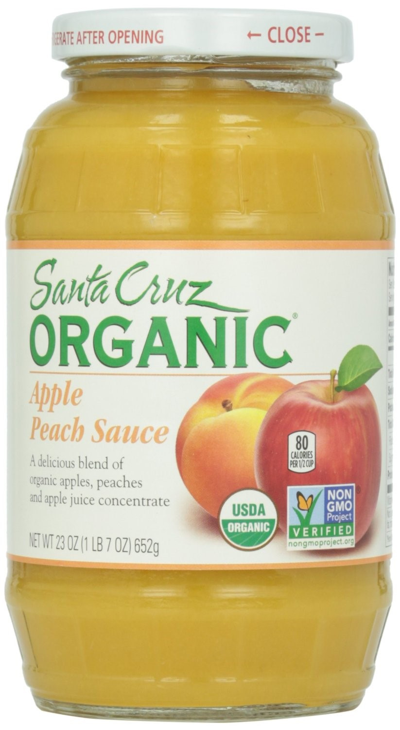 Santa Cruz Organic Applesauce
 Santa Cruz Organic Apple Peach Sauce Jar 23 Oz