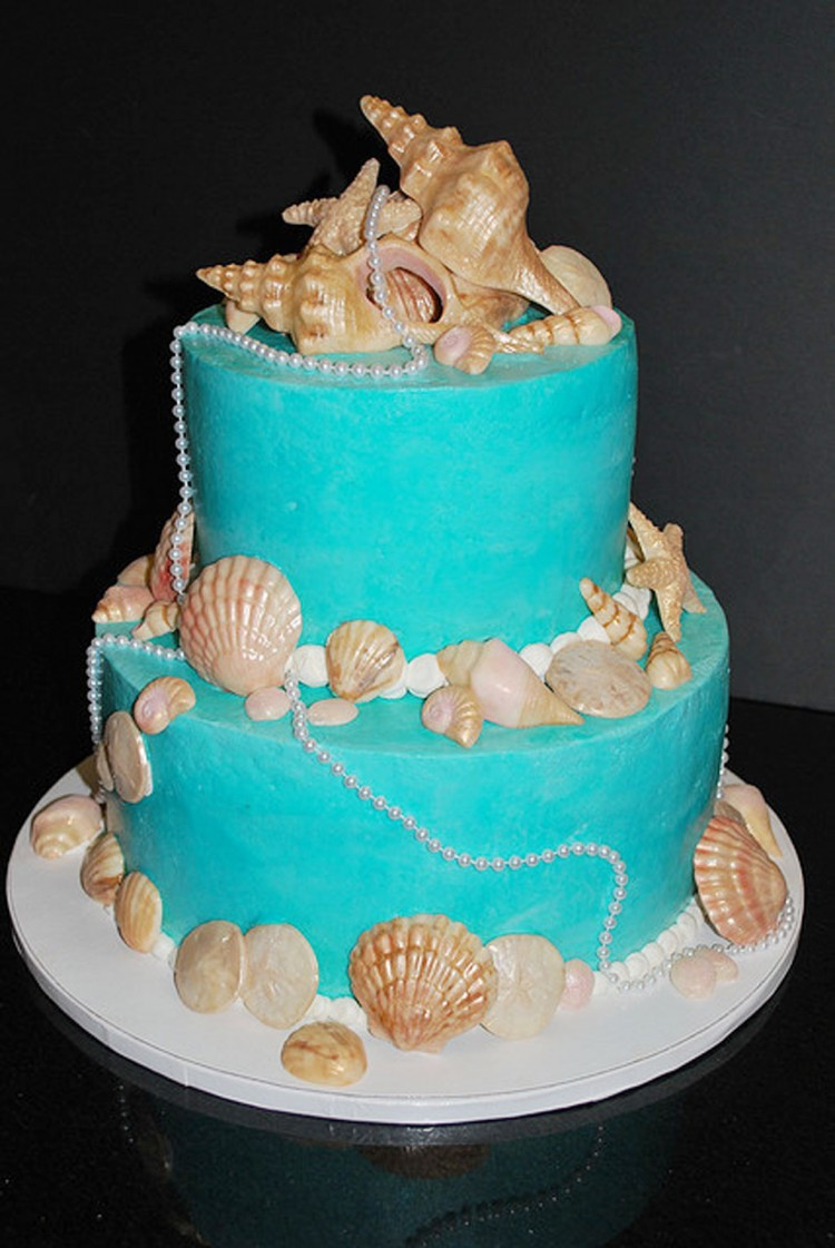 Seashells Wedding Cakes
 Round Seashell Wedding Cakes Wedding Cake Cake Ideas by