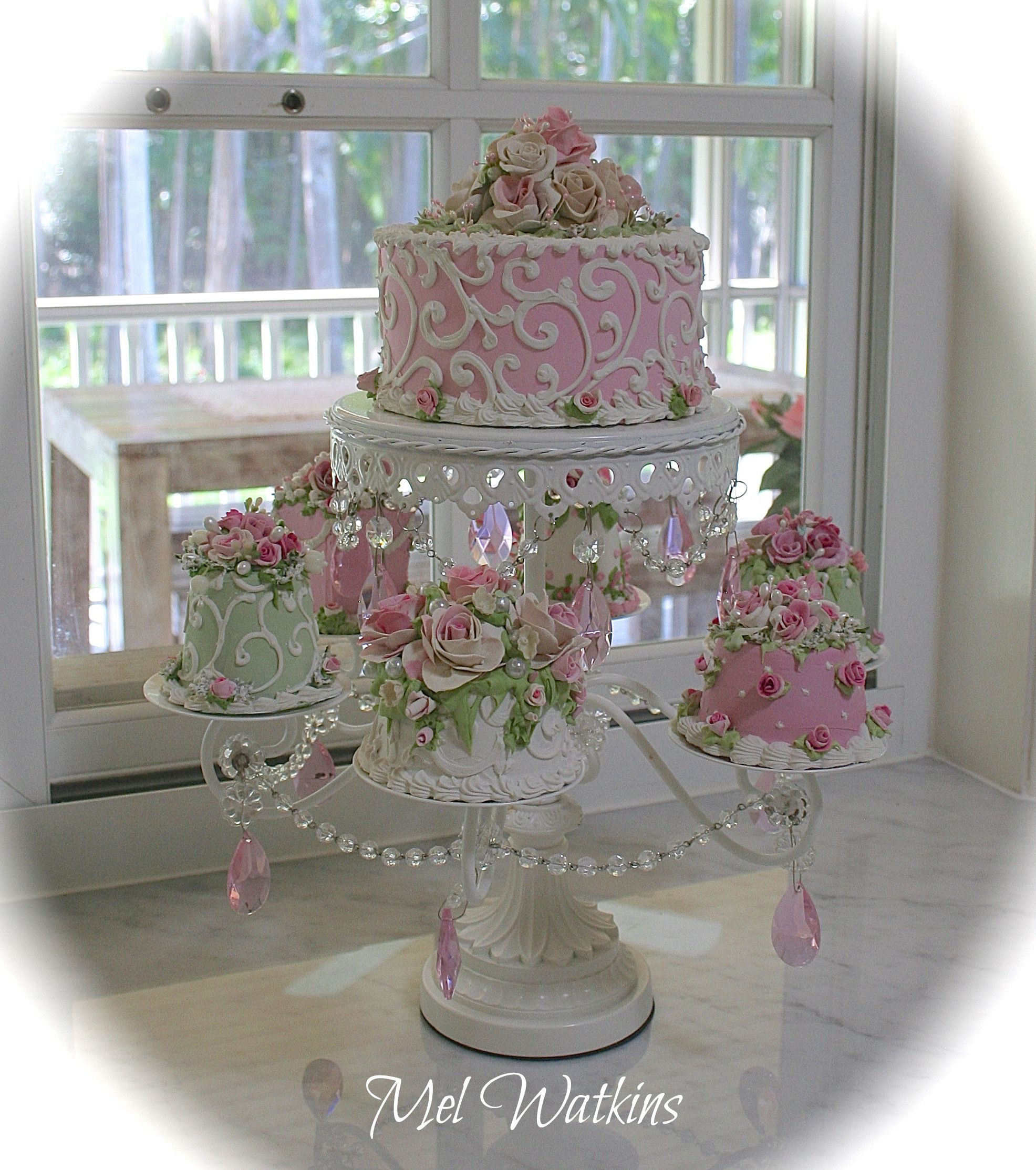 Shabby Sheek Wedding Cakes
 My shabby chic cake stand