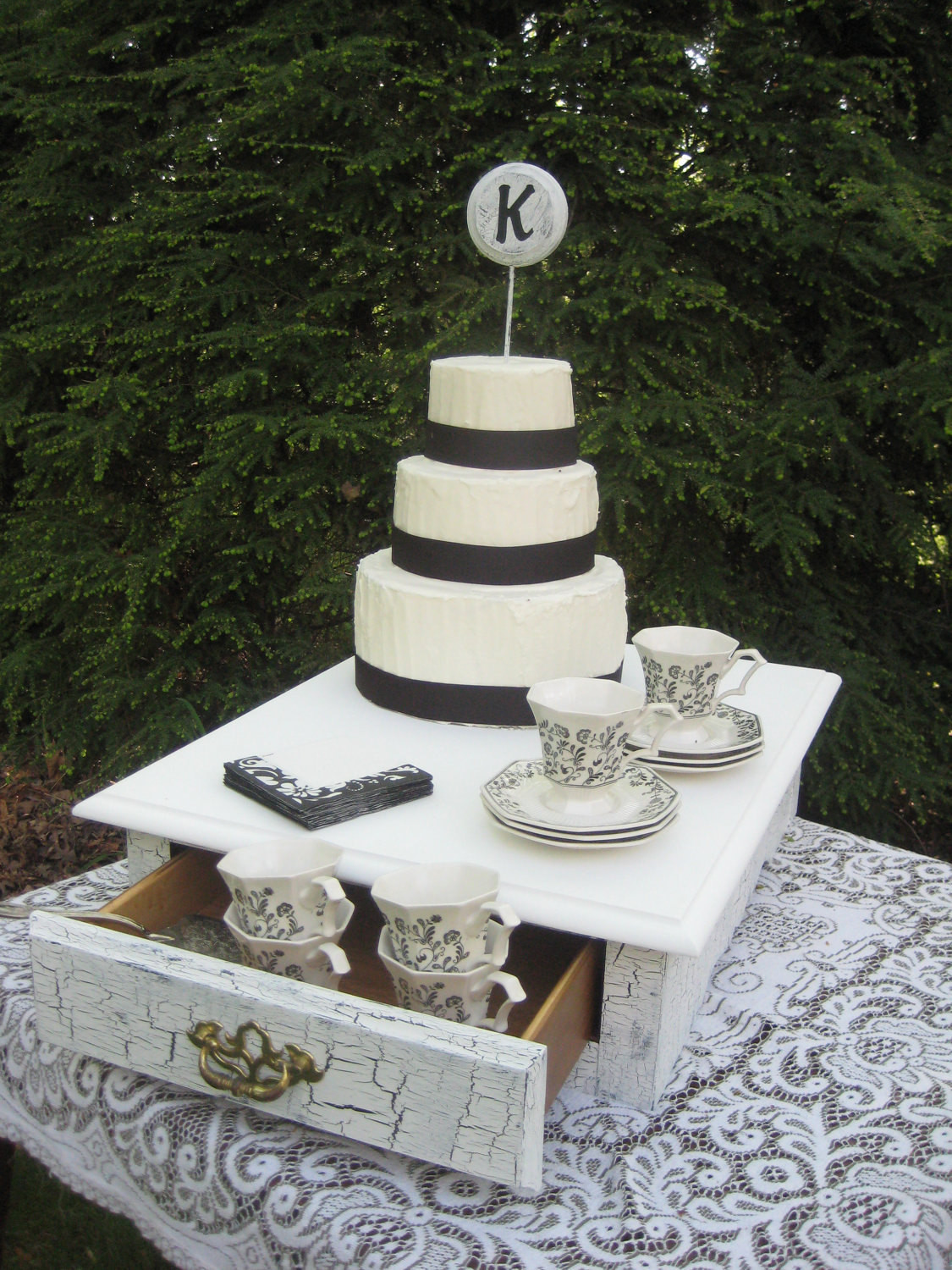 Shabby Sheek Wedding Cakes
 SALE Shabby Chic Wedding Cake Stand Box e of a Kind Vintage