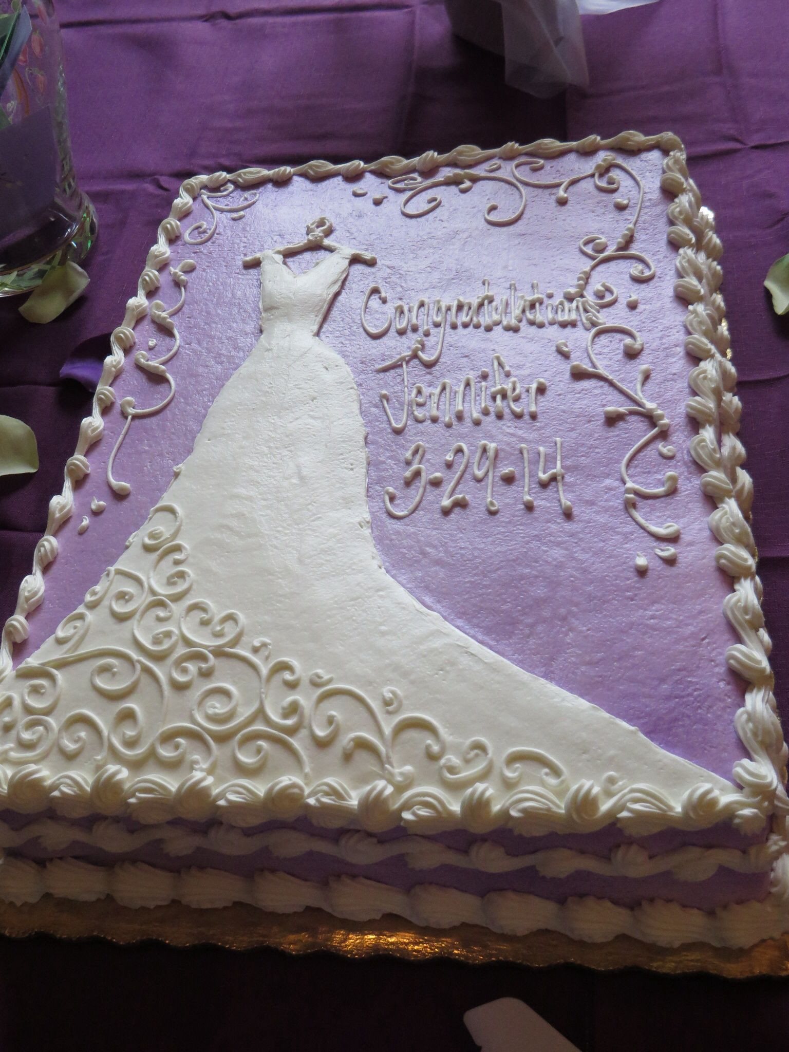 Sheet Cake Wedding
 Purple bridal shower cake Wedding cakes