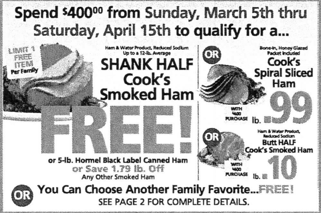 Shoprite Free Easter Ham
 ShopRite Holiday Dinner Promo Earn a FREE Turkey Ham