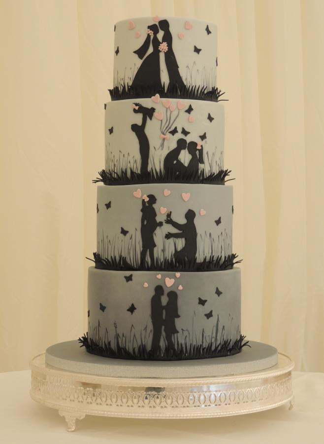 Silhouette Wedding Cakes
 Love Story Silhouette Wedding cake by Shereen CakesDecor