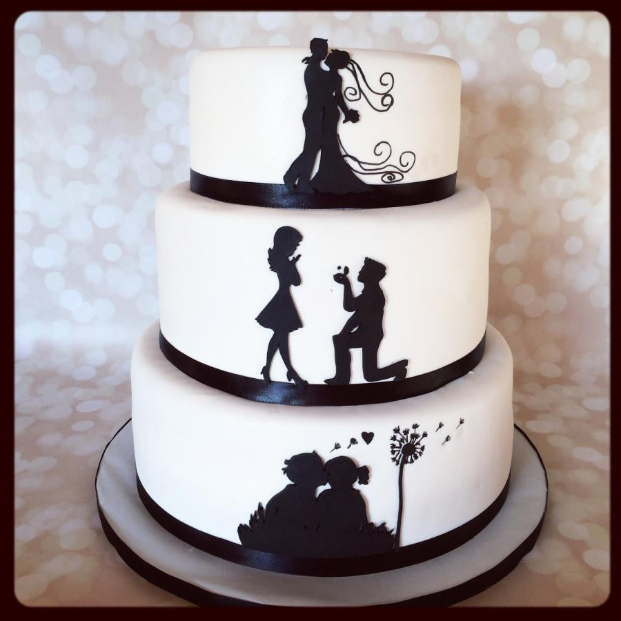 Silhouette Wedding Cakes
 Silhouette love story Cake by Sweet cakes by Jessica