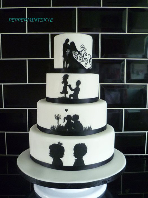 Silhouette Wedding Cakes
 10 Wedding Cakes for Inspiration