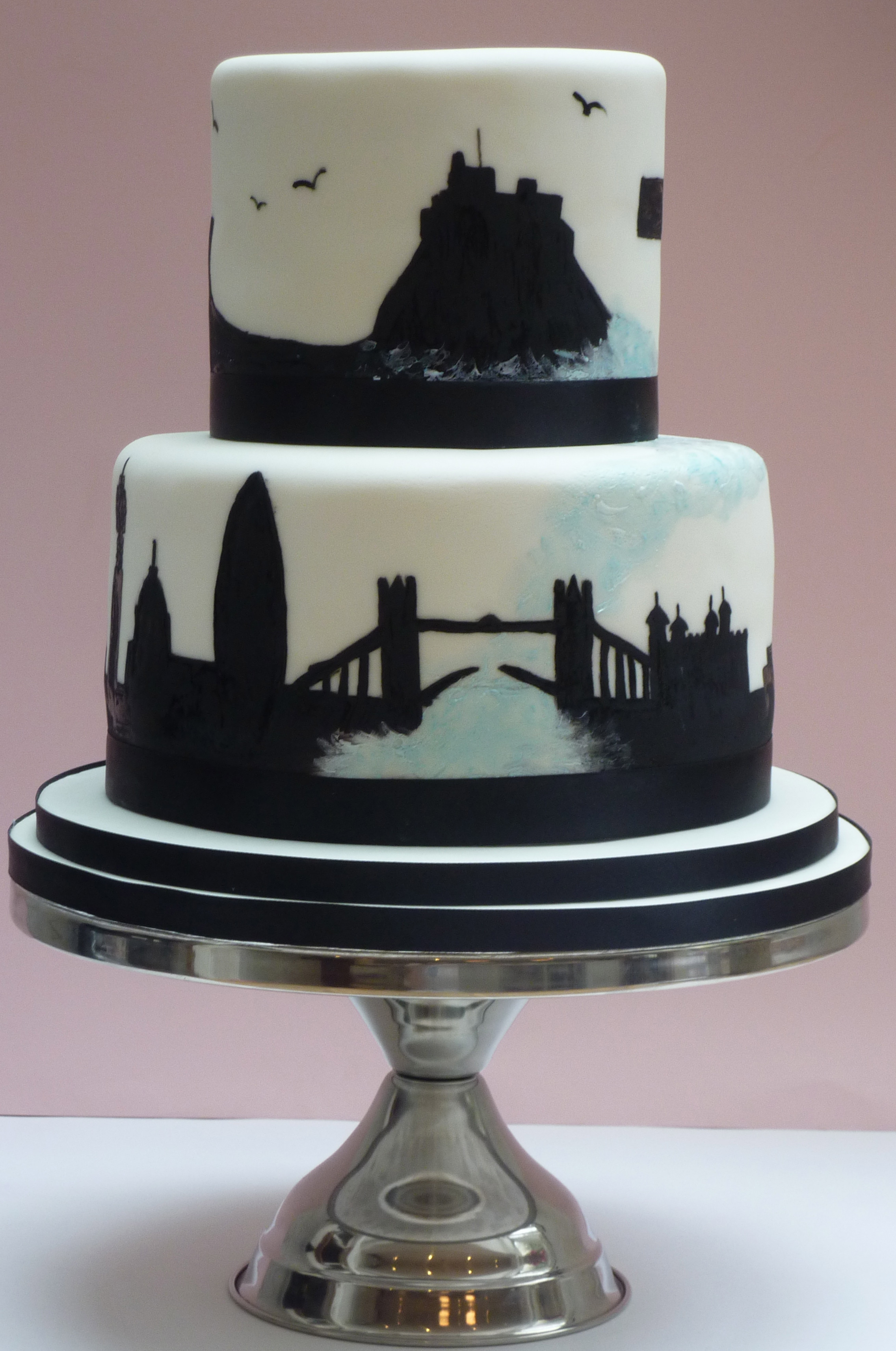 Silhouette Wedding Cakes
 London and Northumberland Silhouette Wedding Cake