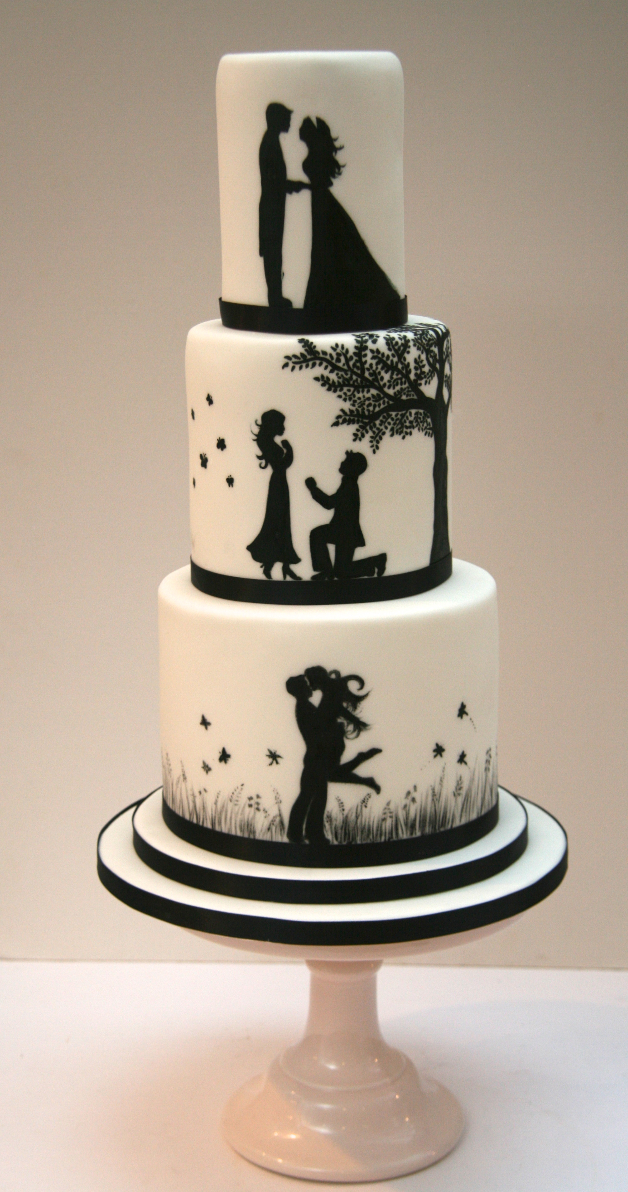 Silhouette Wedding Cakes
 Romantic Silhouette Wedding Cake London