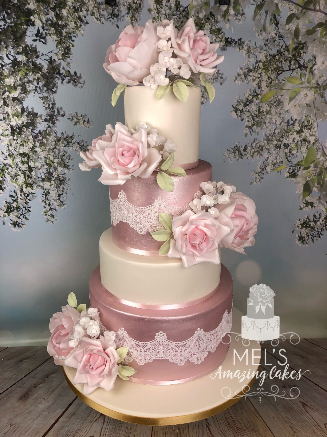 Silk Flowers For Wedding Cakes
 4 Tier Silk Flower Wedding Cake Mel s Amazing Cakes