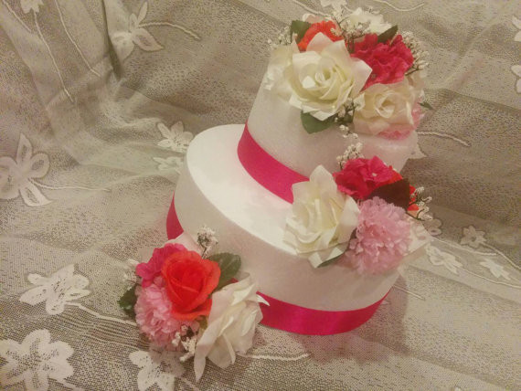 Silk Flowers For Wedding Cakes
 Silk Flower Cake Topper Wedding Cake Decorations Floral