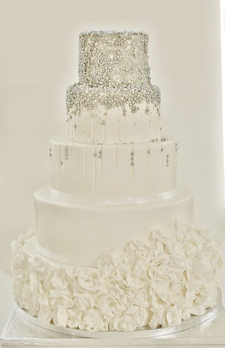 Silver And White Wedding Cake
 White silver wedding cake Cake by Sannas tårtor CakesDecor