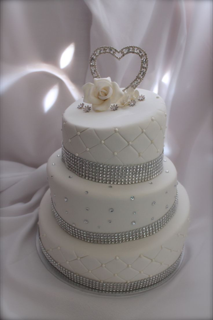 Silver And White Wedding Cake
 white and silver wedding cake My Cakes