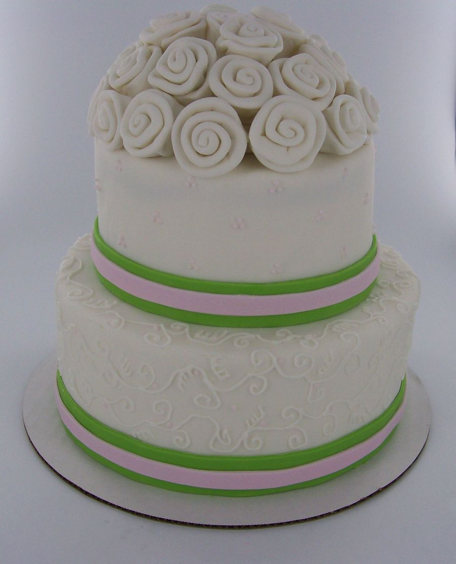 Simple 2 Tier Wedding Cakes
 Simple Two Tier Wedding Cake CakeCentral