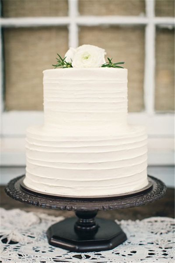 Simple 2 Tiered Wedding Cakes
 40 Elegant and Simple White Wedding Cakes Ideas Page 3