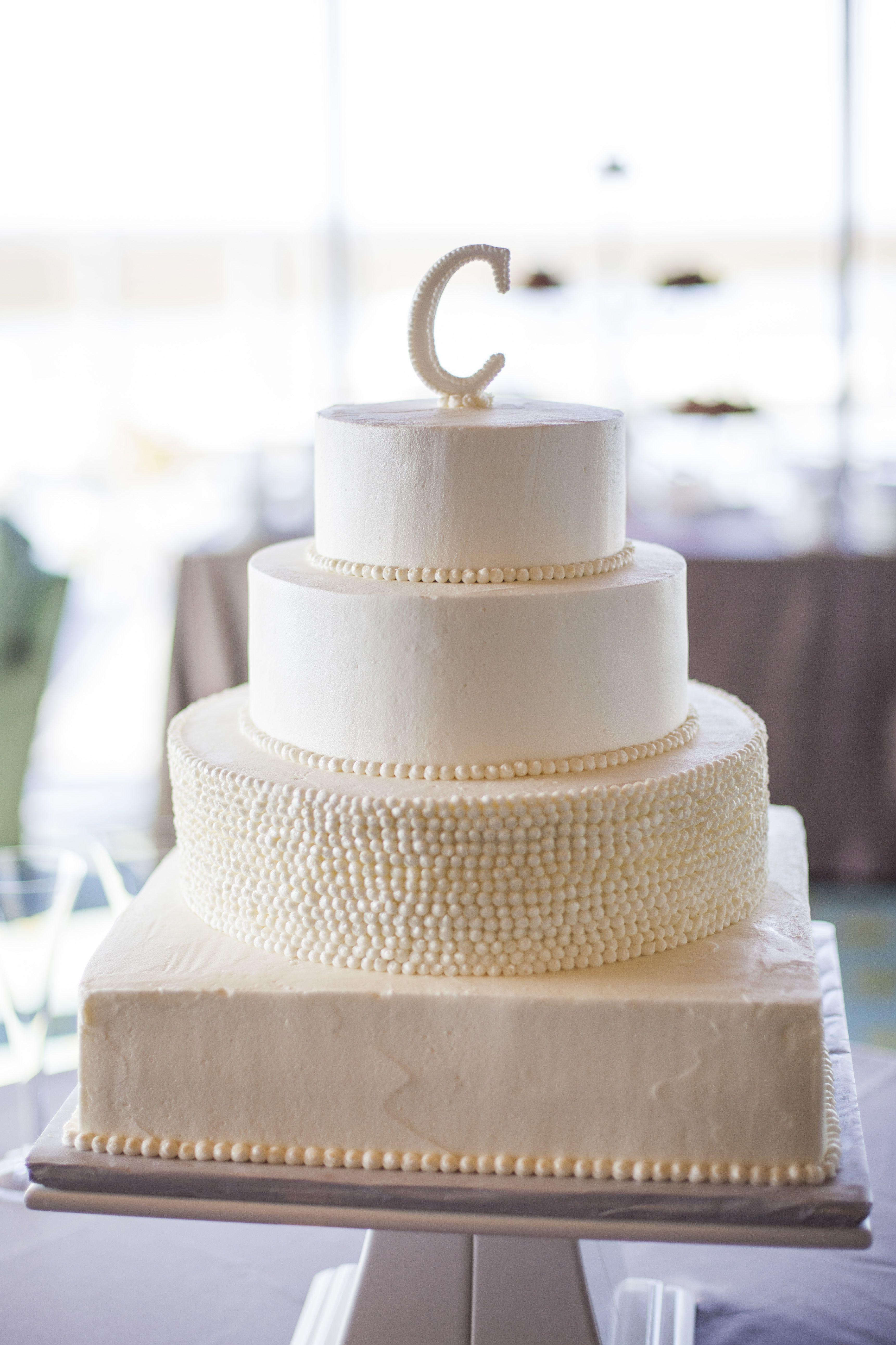 Simple Buttercream Wedding Cakes
 simple elegant pearl white buttercream wedding cake