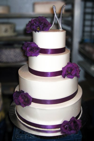 Simple Purple Wedding Cakes
 Some Crust Bakery Claremont CA Wedding Cake