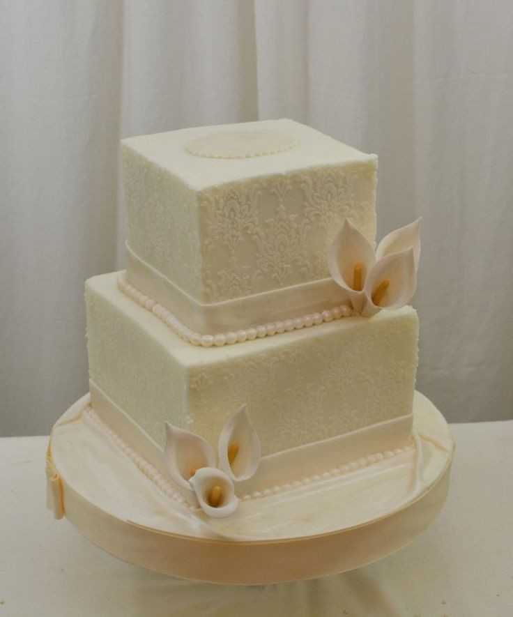 Simple Square Wedding Cakes
 Simple Square White Wedding Cake