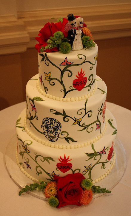 Skeleton Wedding Cakes
 The Day of the Dead Wedding Cakes