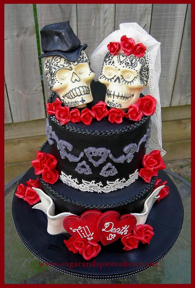 Skull Wedding Cakes
 Cakes – Wedding – Sugar and Spice Celebration Cakes Auckland