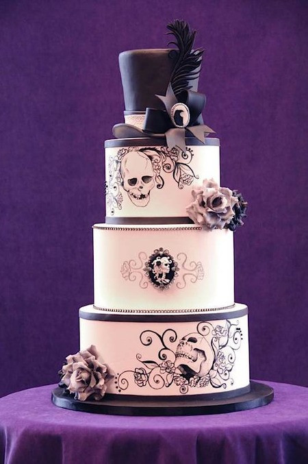 Skull Wedding Cakes
 Cake Wrecks Home Sunday Sweets Gothic Elegance