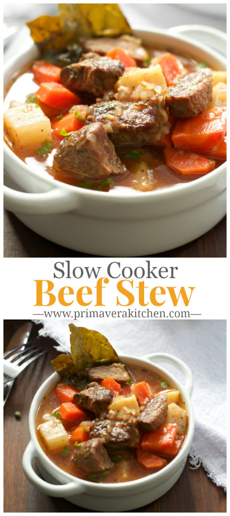 Slow Cooker Beef Stew Healthy
 Healthier Slow Cooker Beef Stew Recipe Primavera Kitchen